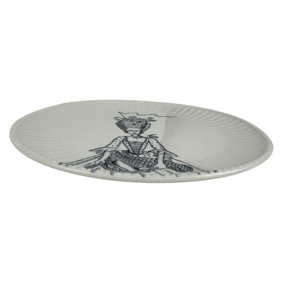 ANTHROPOLOGIE Plate Florence Balducci LADY IN WAITING RARE! Whimsical 10.75" Dia - Picture 8 of 12